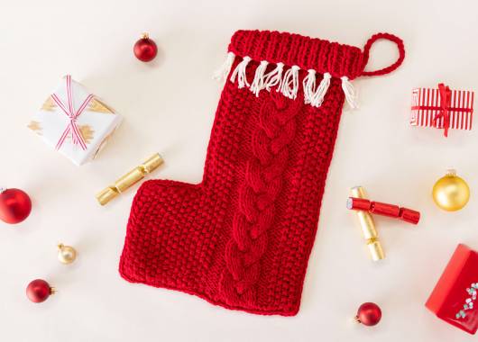 Cabled Christmas Stocking