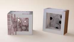 Two abstract tunnel books taught by e bond in her Accordion Book as Art Form class on Creativebug