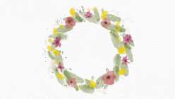 A watercolor wreath made in Sanae Ishida's Watercolor Painting in Procreate class on Creativebug