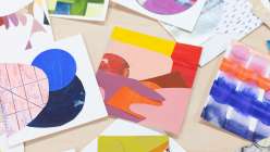 A selection of collages by Erin Wheeler from her Creativebug class 4 x 4 Studies: A Daily Practice