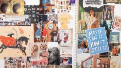 Two completed vision boards made by Liana Allday and Courtney Cerruti in their Creativebug Live class.