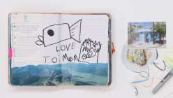 A junk journal spread made by Faith Hale in her Junk Journaling Daily Practice class on Creativebug.