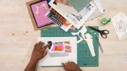 A collage made by e bond in her Drawing Disrupted: 15 Experiments class on Creativebug.