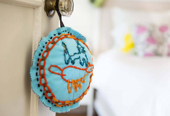 Kid's Embroidered Pillow