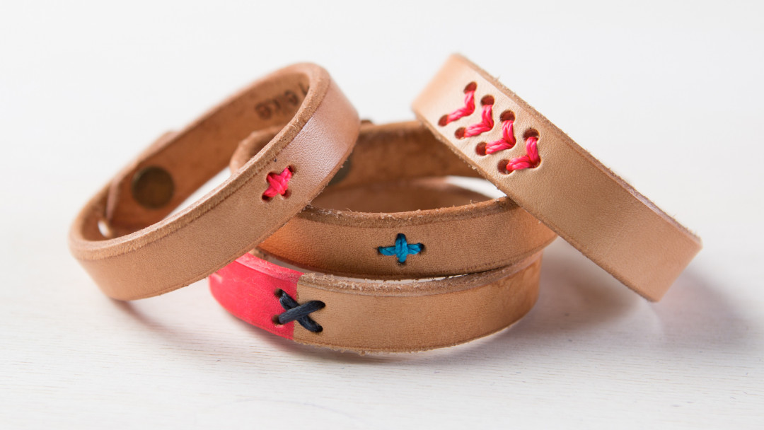 Embroidered Leather Cuffs by Elke Bergeron Creativebug