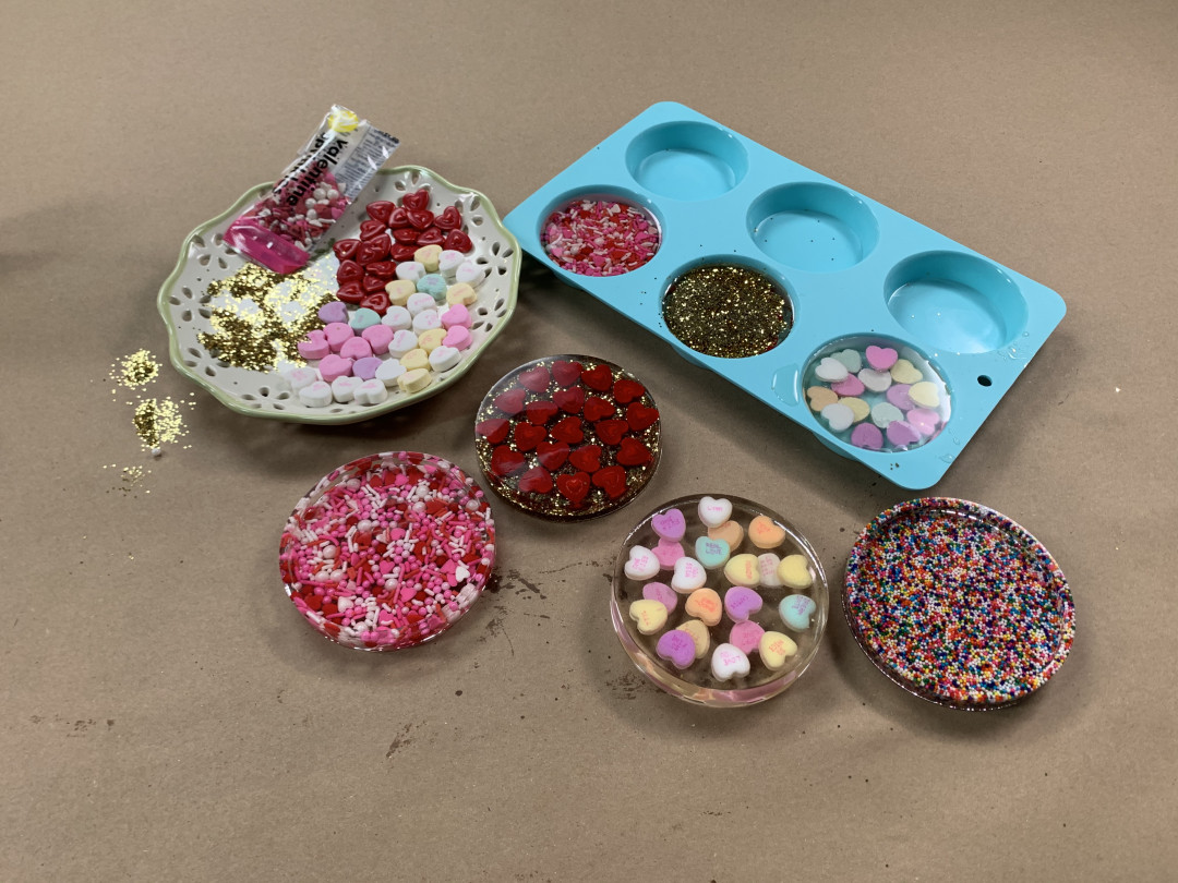 Valentine's Day Resin Coasters Class