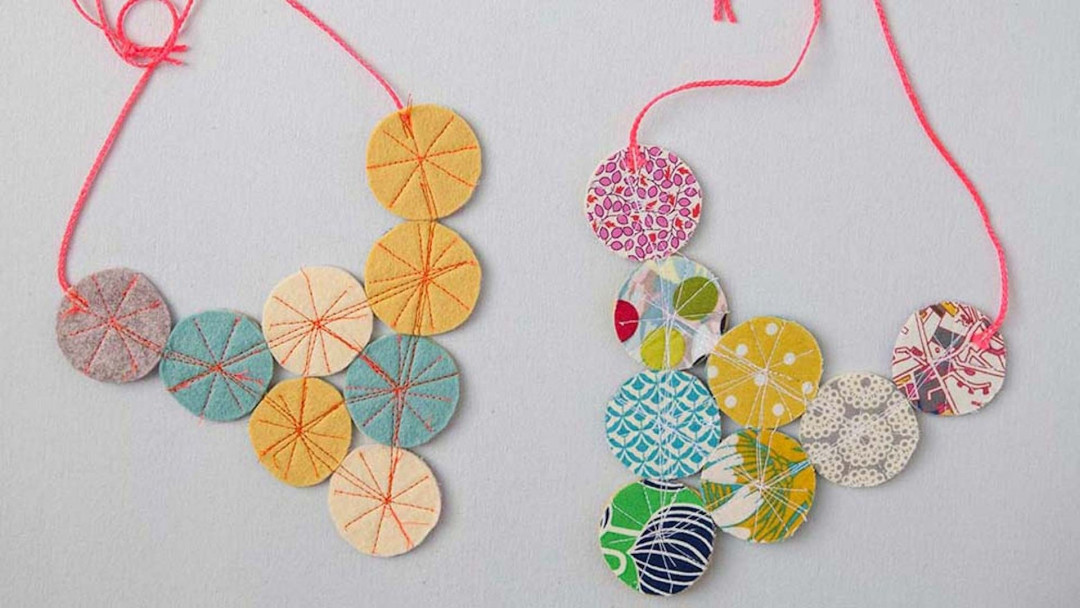 Fabric Circles Necklace by Annabel Wrigley Creativebug