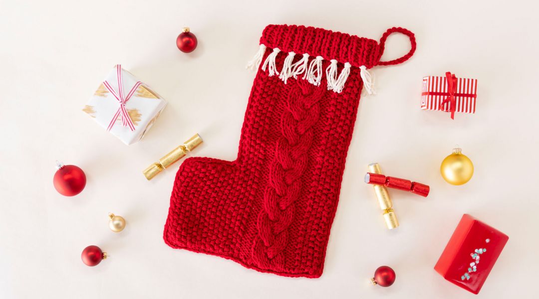 Cabled Christmas Stocking