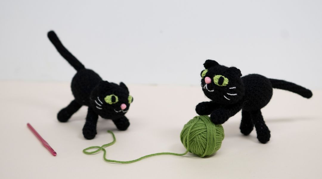 Crocheted Black Cat