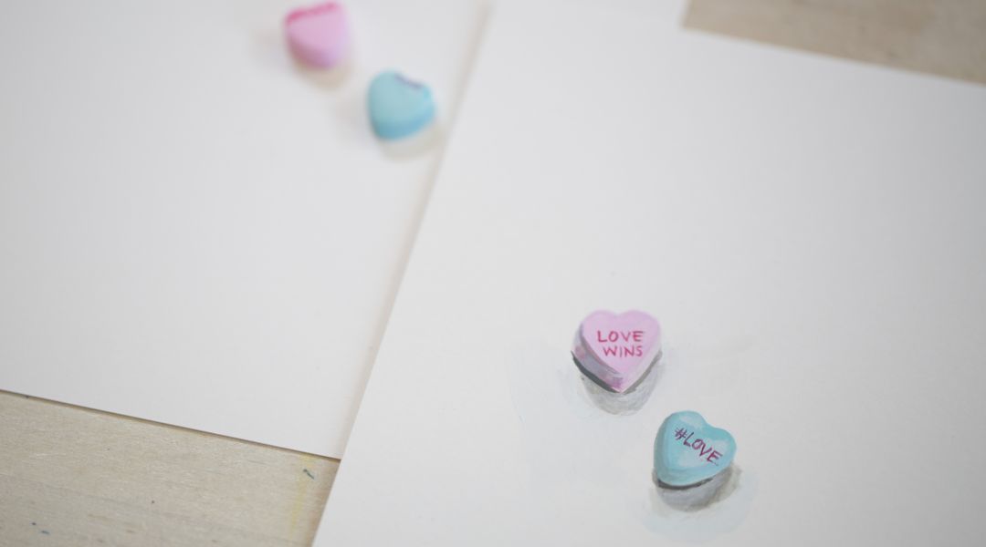 Painted Conversation Hearts: 2/6/18