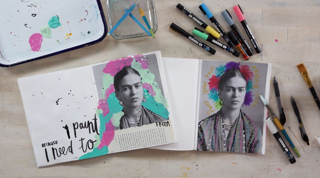 Frida Kahlo Art Journaling with Get Messy Girls 7/26/18