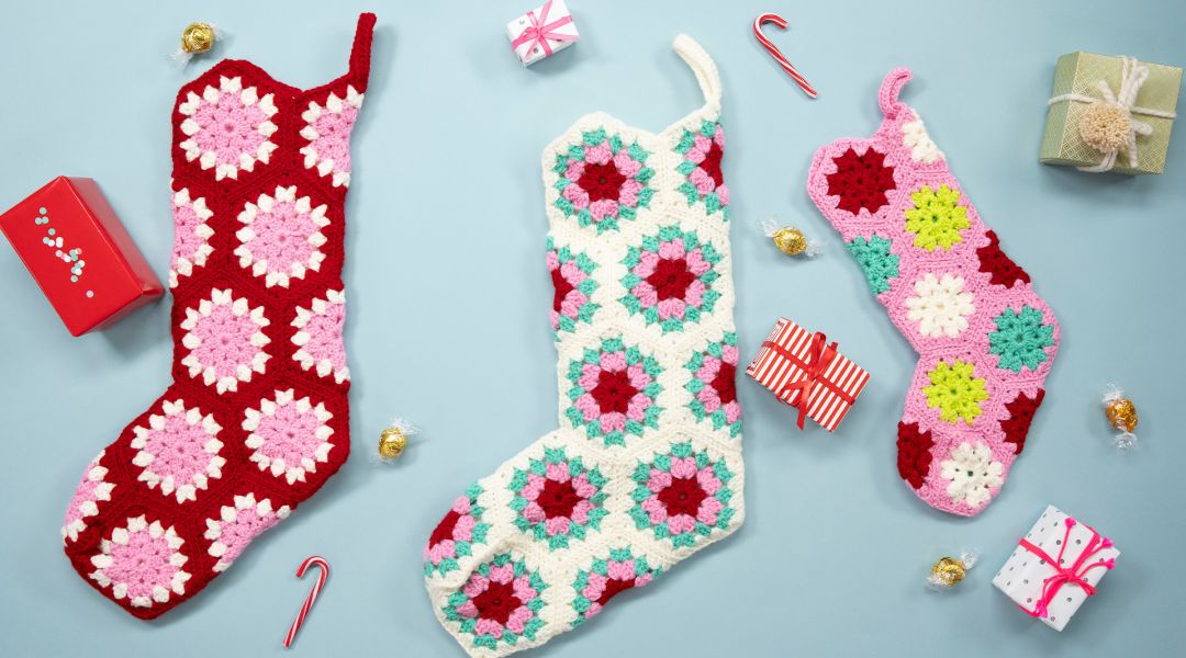 Crochet an Heirloom Granny Hexagon Stocking