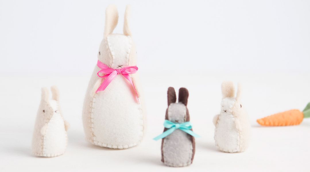 Hand Sew Springtime Bunny and Carrot Softies