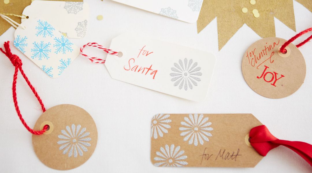 Stamped and Embossed Christmas Gift Tags