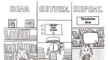 Read. Return. Repeat. Coloring Page