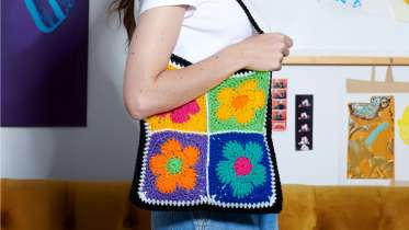 Funky Flower Crochet Tote