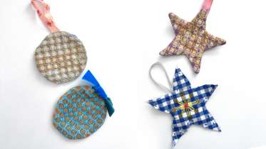 Chicken Scratch Embroidered Holiday Ornaments