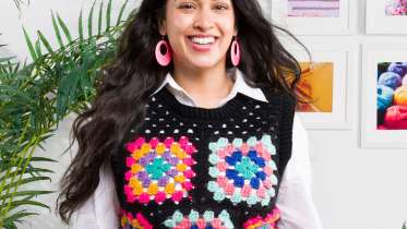 Crochet Granny Vest With Knit Details