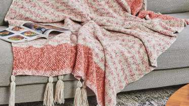 Tasseled Moss Stripes Crochet Blanket