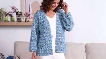 Ocean Mix Relaxed Crochet Cardigan