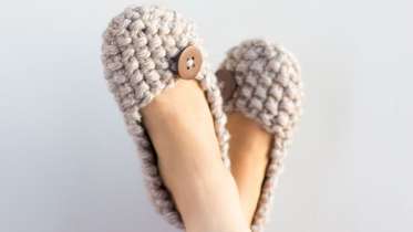 Seed Stitch Slippers