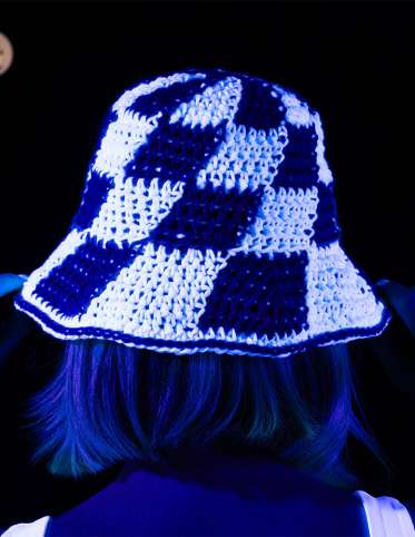 Crochet Glow-y Checkerboard Hat