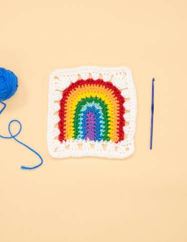 Radical Rainbow Crochet Granny Square