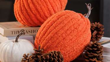 Yarn-Wrapped Rustic Pumpkins