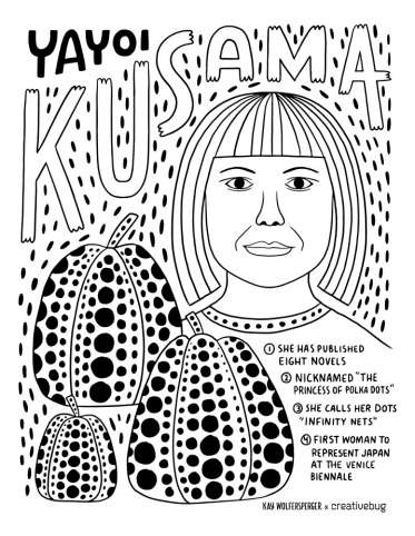 Yayoi Kusama Coloring Page
