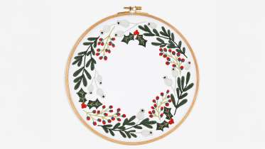 Embroidered Winter Wreath