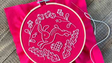 Folk Rabbit Embroidery Pattern