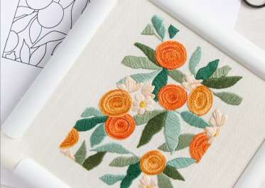 Orange Grove Embroidery Pattern