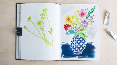 Paper Wedding Crafts: Make a Flower Garland Backdrop by Lia Griffith -  Creativebug