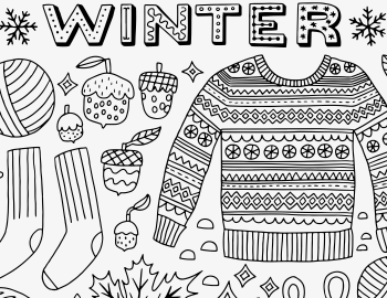 Cozy Winter Coloring Page