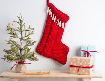 Cabled Christmas Stocking