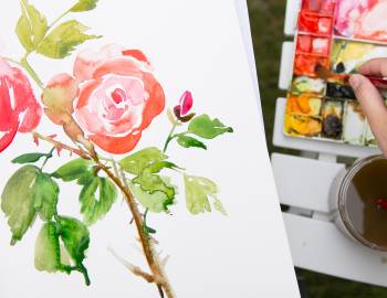 Watercolor Painting in the Garden