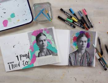 Frida Kahlo Art Journaling with Get Messy Girls 7/26/18