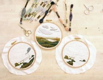 Happy Little (embroidered) Clouds with Lark Rising: 10/25/19
