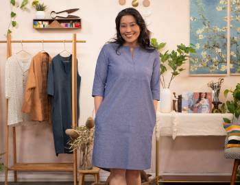 Draft and Sew a Banded Collar Dress and Button-Down Tunic