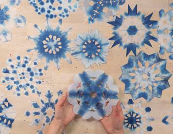 Make Shibori-Inspired Paper Snowflakes