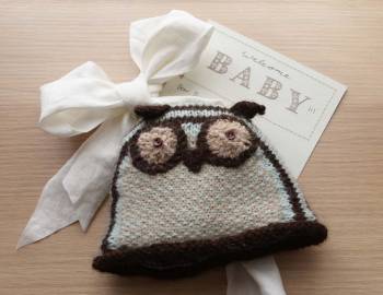 Knit Baby Owl Hat