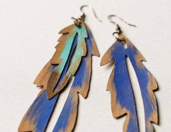 Cricut Crafts: Make Wood Veneer Feather Earrings