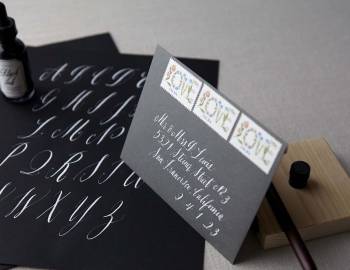Modern Calligraphy: White Ink on Black Paper